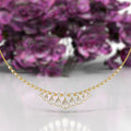 14K Gold Lab Grown Diamond Half Tennis Necklace For Women