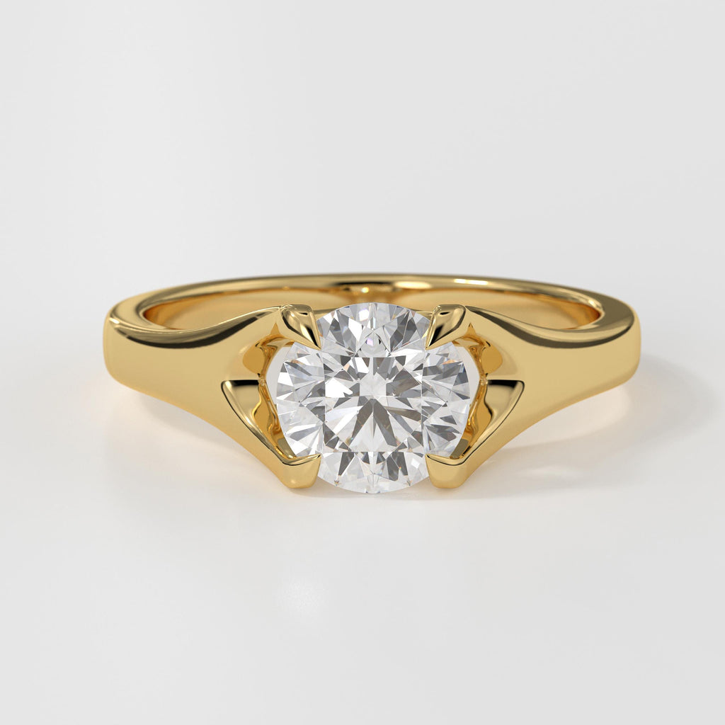2 Carat F/VS1 Round Brilliant Cut Lab Grown Diamond Solitaire Engagement Ring in 14K Gold