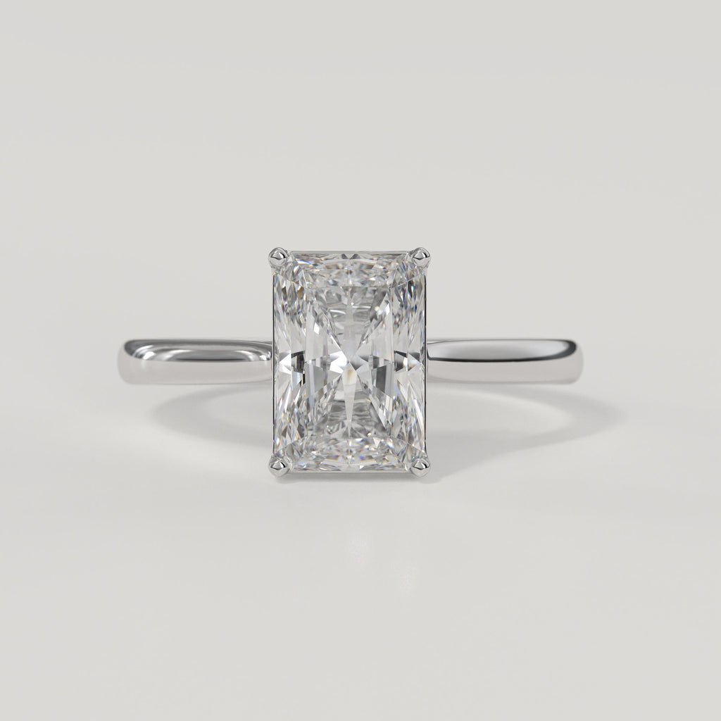 Radiant Cut 1 carat F Color VS1 Clarity IGI Certified Elongated Radiant Cut Lab Grown Diamond Solitaire Engagement Ring 14k Gold