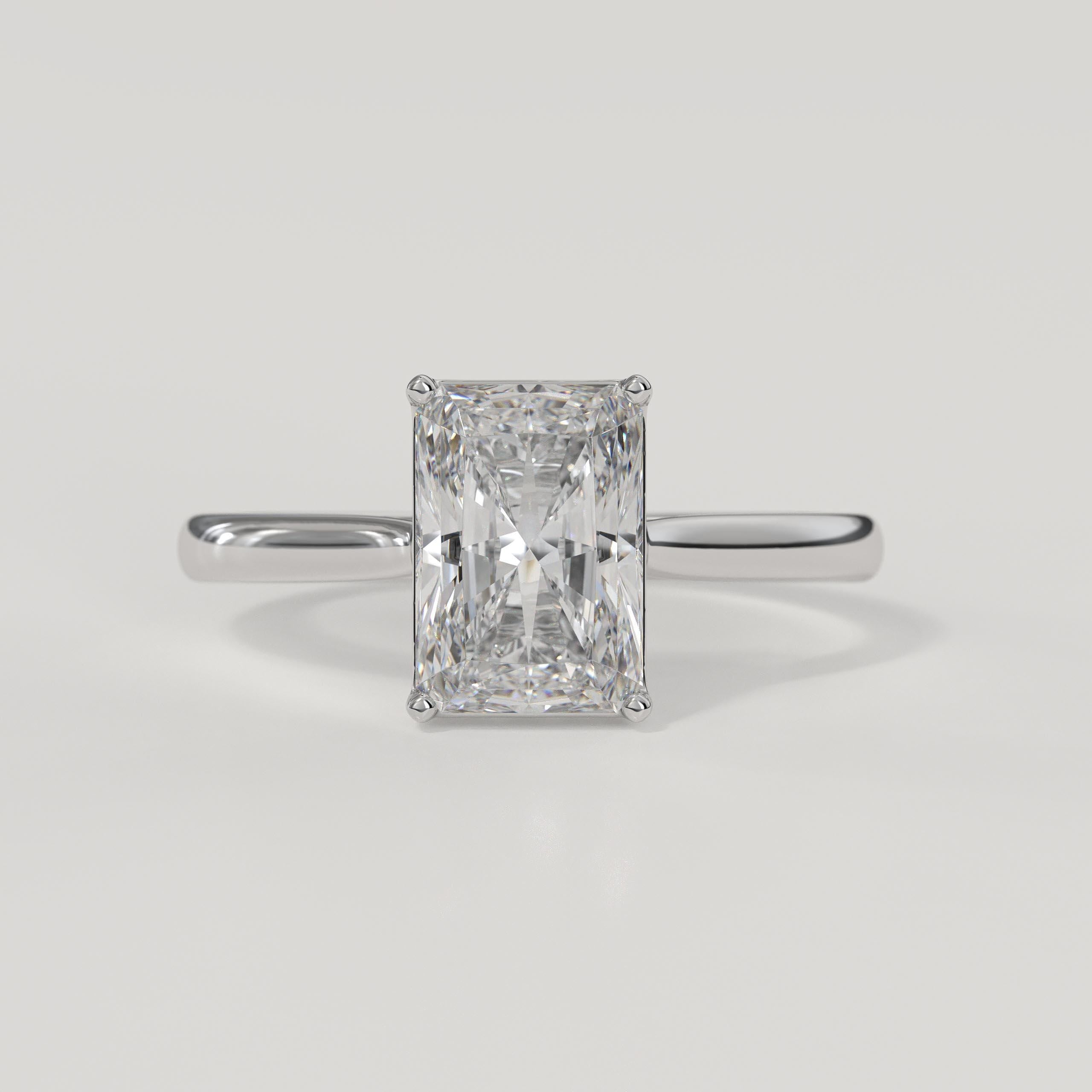 Radiant Cut 1 carat F Color VS1 Clarity IGI Certified Elongated Radiant Cut Lab Grown Diamond Solitaire Engagement Ring 14k Gold