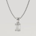 14K Gold Solitaire Emerald Lab Grown Diamond Pendant