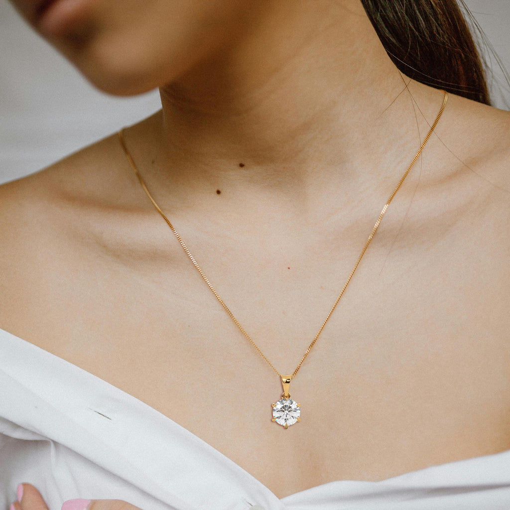 14K Gold 2 Carat lab grown diamond pendant