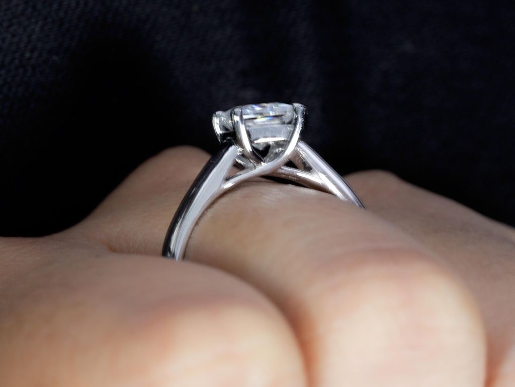 14K Gold Princess Cut 4 Ct Lab Grown Diamond Solitaire Engagement Ring