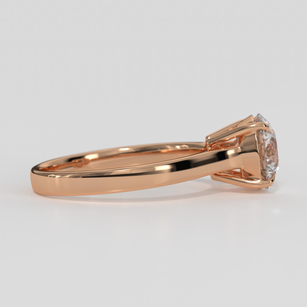 Round Brilliant 4 Prong Setting IGI Certified Lab Grown Diamond Engagement Ring in 14k Gold