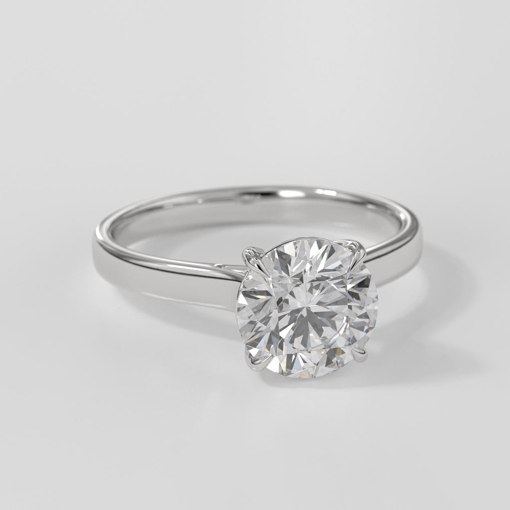 Round Brilliant 4 Prong Setting IGI Certified Lab Grown Diamond Engagement Ring in 14k Gold