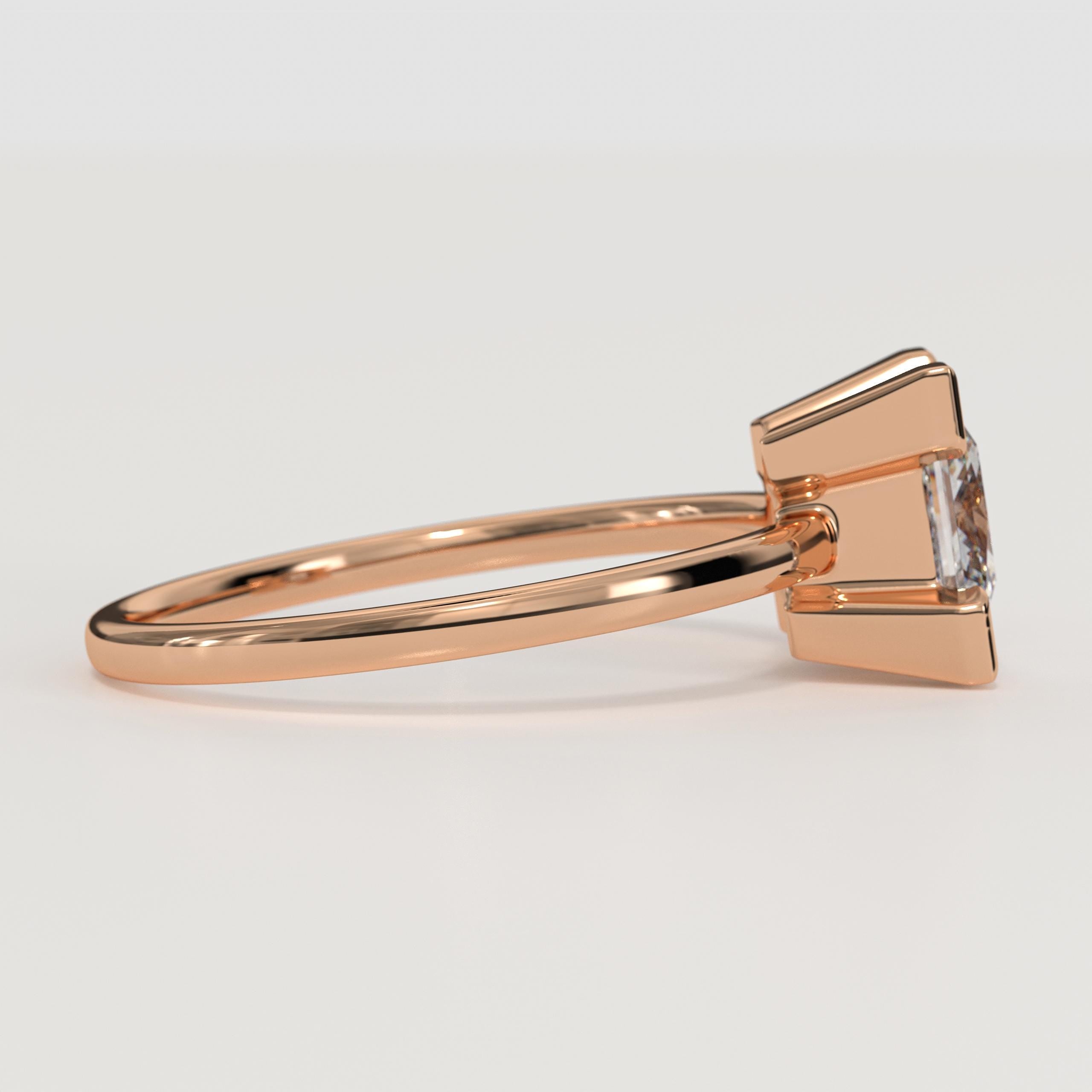 Princess Lab Grown Diamond Ring | Engagement Ring | 14K Gold | IGI Certified Diamond
