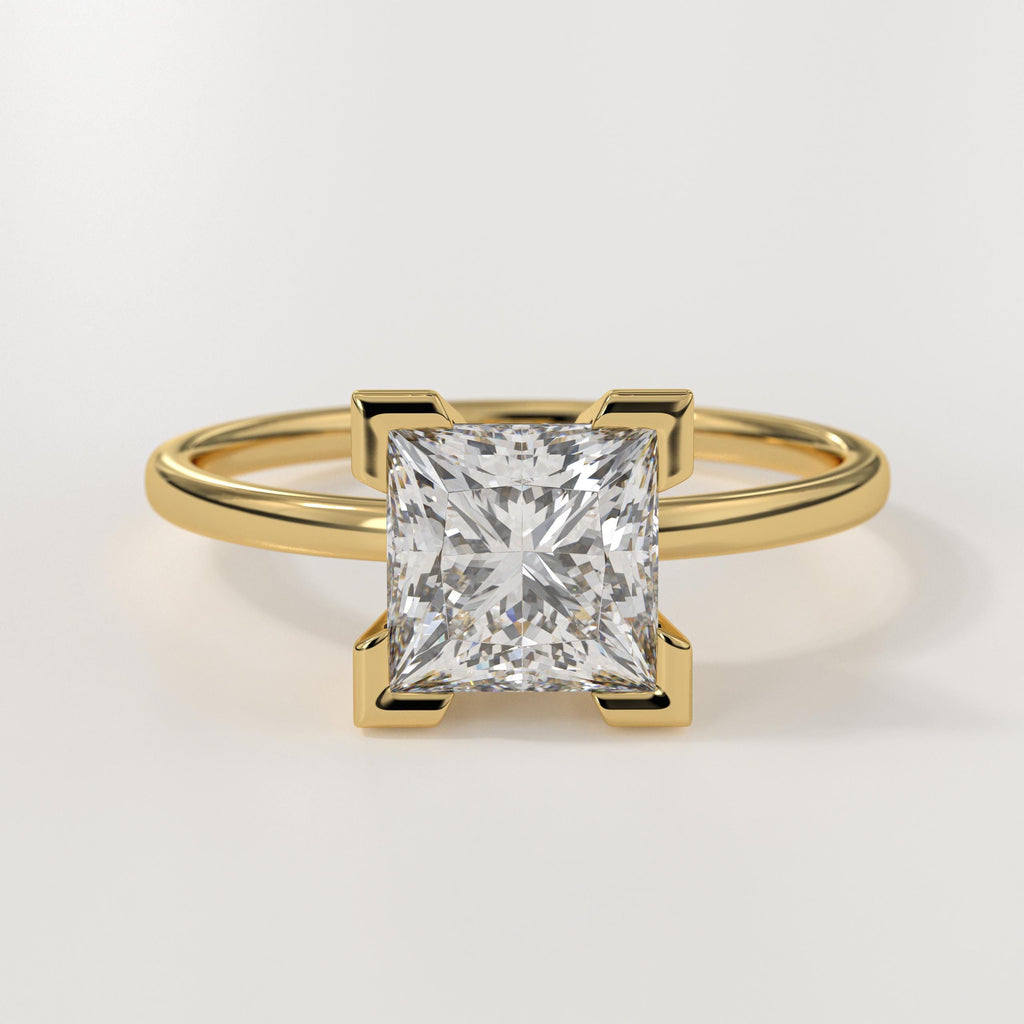 Princess Lab Grown Diamond Ring | Engagement Ring | 14K Gold | IGI Certified Diamond