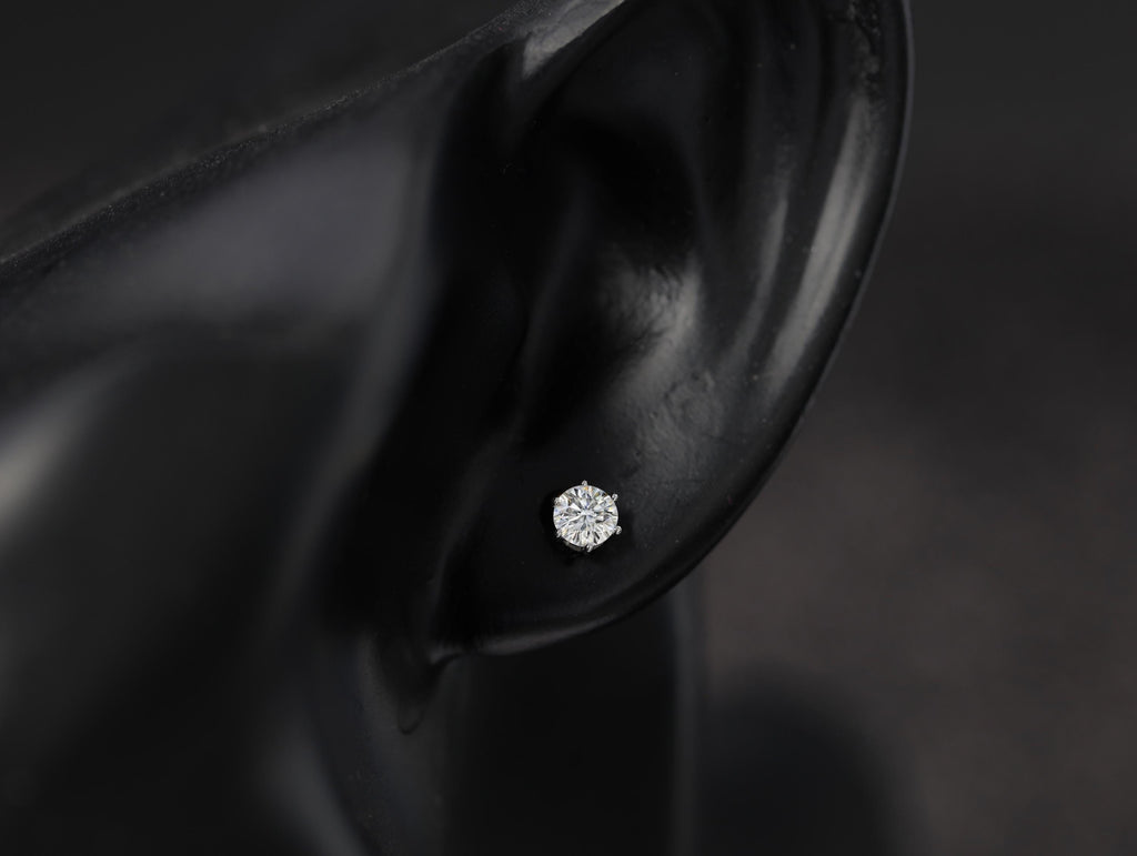 14K Gold Lab Grown Round Brilliant Cut Diamond Stud Earrings
