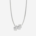 14K Gold Lab Grown Diamond Solitaire Pendant Necklace, Half Bezel Set Necklace