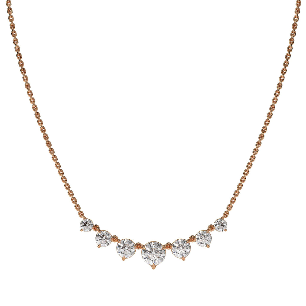 14K Diamond Curved Necklace,  Layering Necklace, Bride Jewelry for Wedding Day