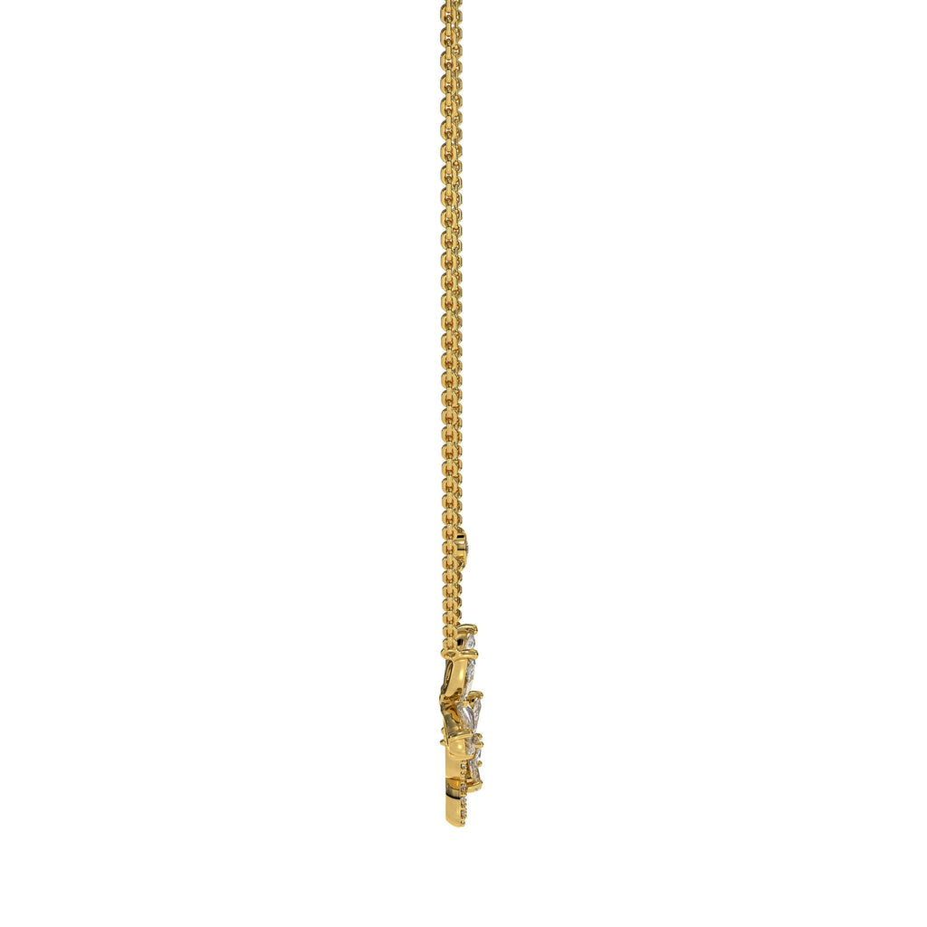 14K Solid Gold Butterfly Lab Grown Diamond Necklace, Birthday Gifts, Women's Necklaces