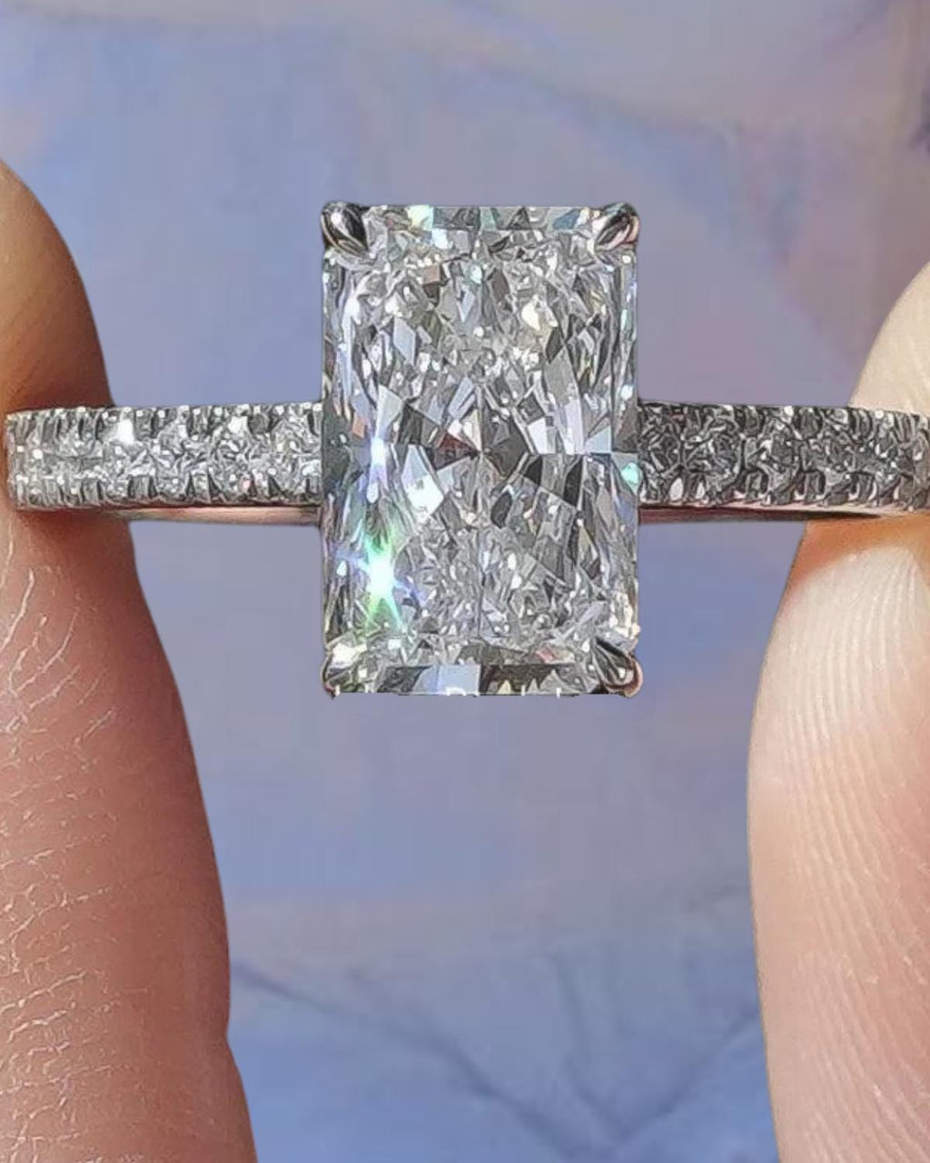 2.00 CT Emerald Cut Lab Grown Diamond Ring, Wedding Ring for Women Anniversary Gift