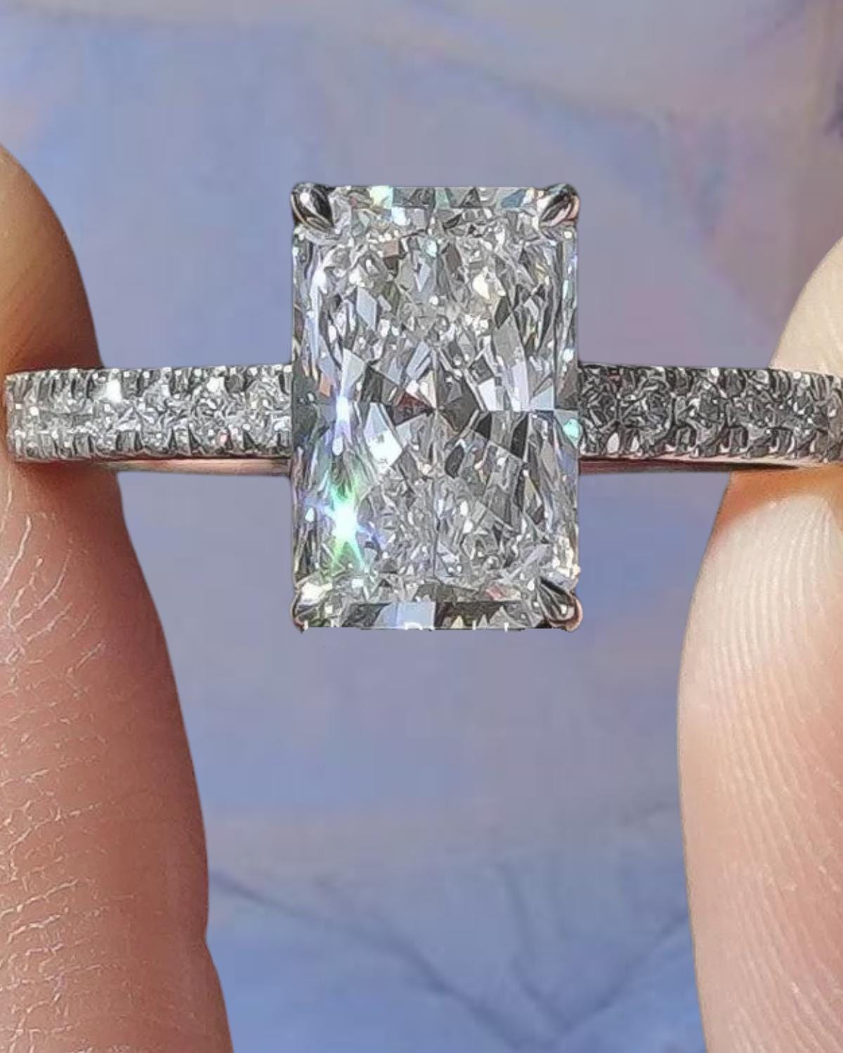 2.00 CT Emerald Cut Lab Grown Diamond Ring, Wedding Ring for Women Anniversary Gift
