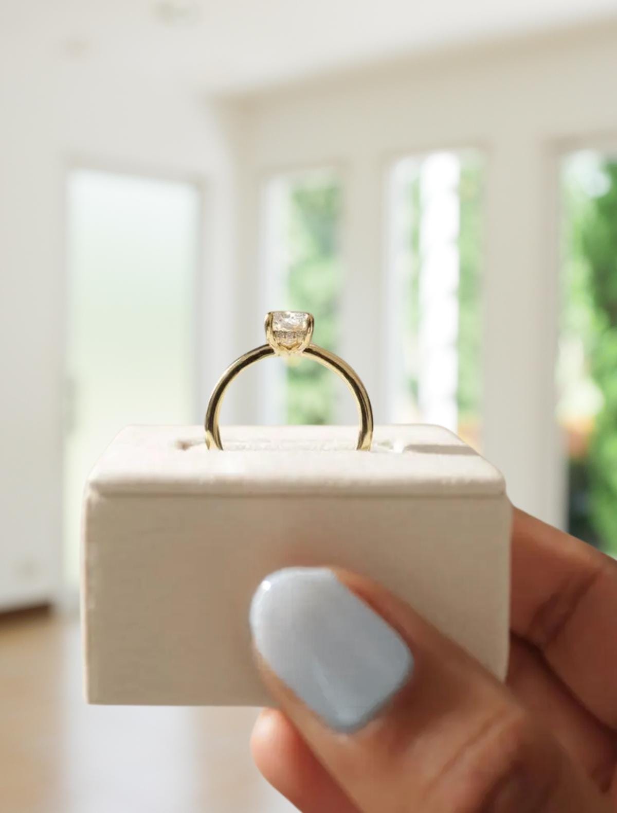 Unique 1.50 CT Cushion Cut Lab Grown Diamond Engagement Ring, 14K Solid Gold Diamond Bridal Ring