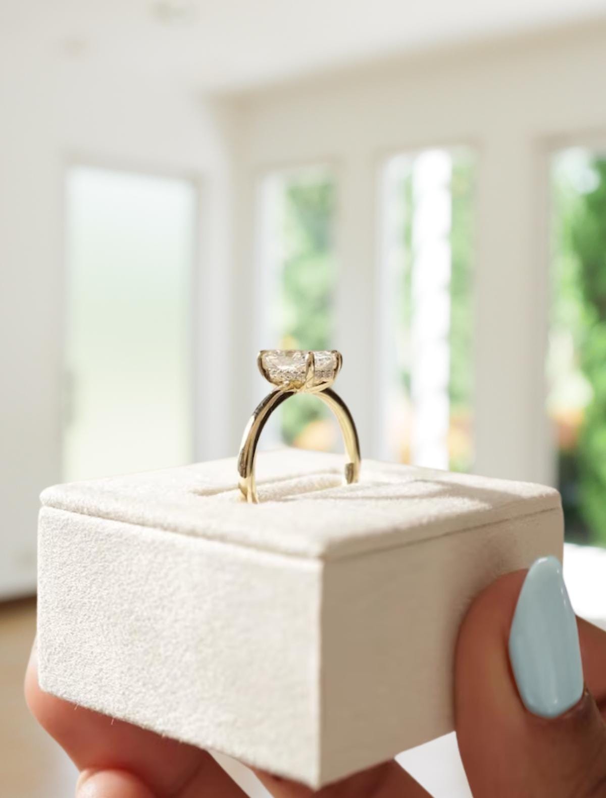 Unique 1.50 CT Cushion Cut Lab Grown Diamond Engagement Ring, 14K Solid Gold Diamond Bridal Ring