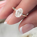 Oval IGI Certified Lab Grown Diamond 14K Solid Gold Solitaire Engagement Ring