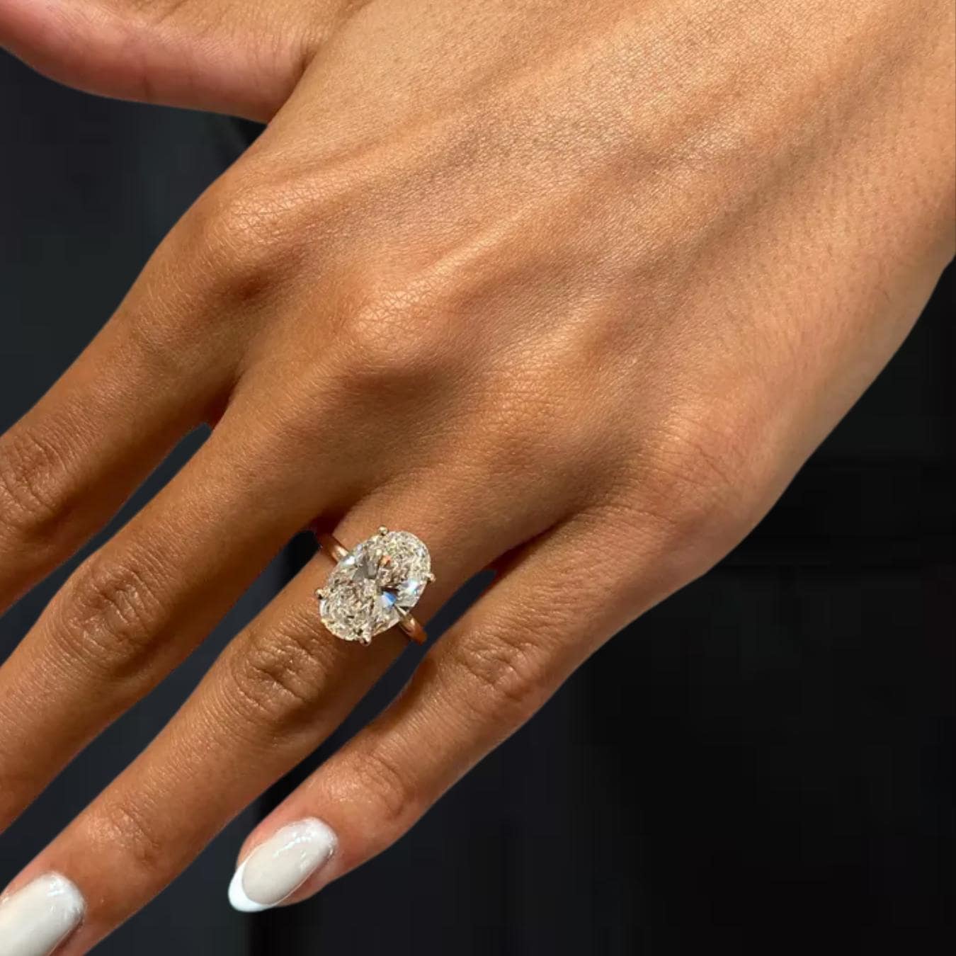 5 Carat Huge Oval Cut Lab Diamond Solitaire Ring, Lab Created Diamond, 14K Solid Gold Engagement Ring