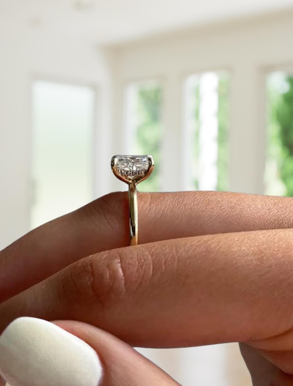 Unique 1.50 CT Cushion Cut Lab Grown Diamond Engagement Ring, 14K Solid Gold Diamond Bridal Ring