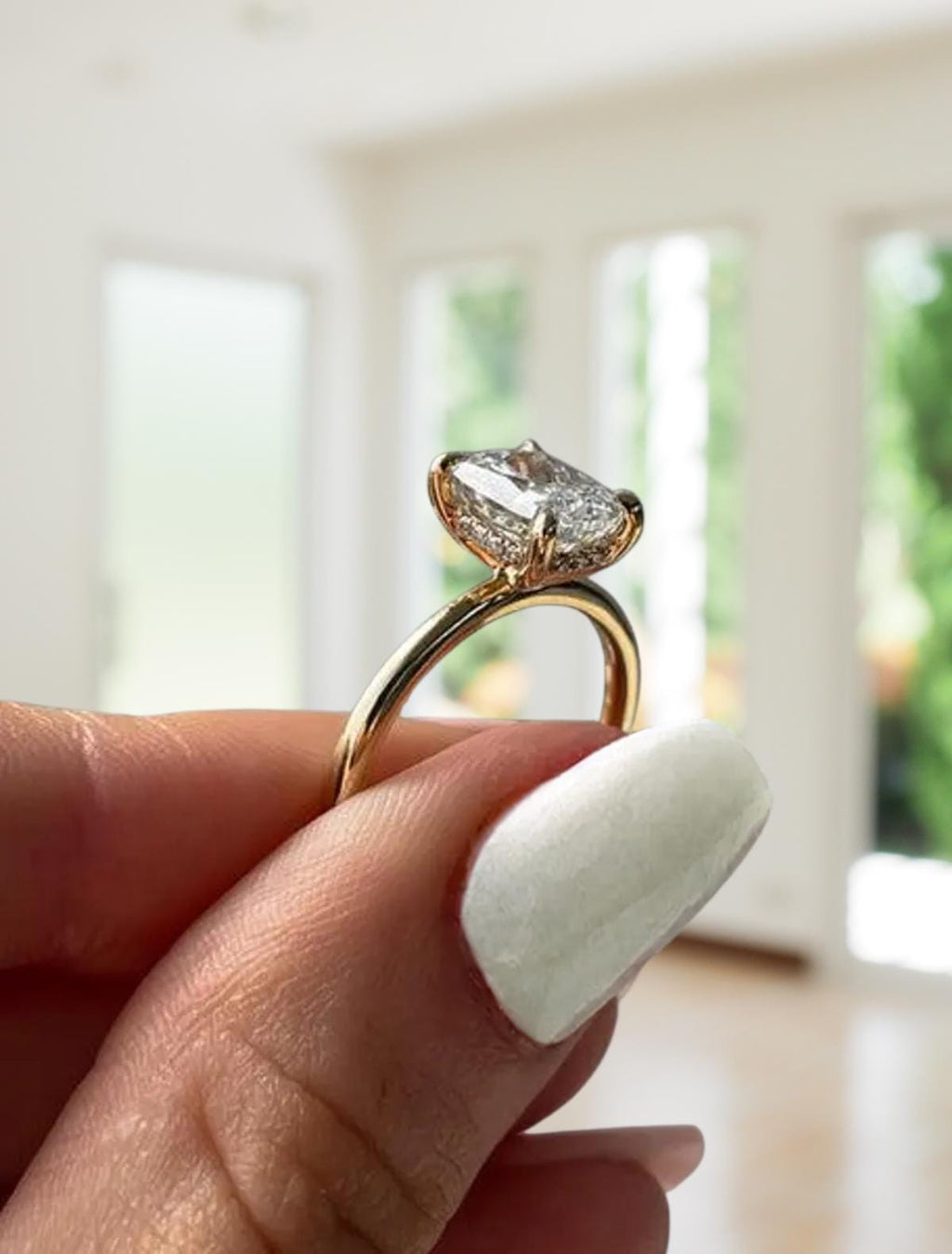 Unique 1.50 CT Cushion Cut Lab Grown Diamond Engagement Ring, 14K Solid Gold Diamond Bridal Ring