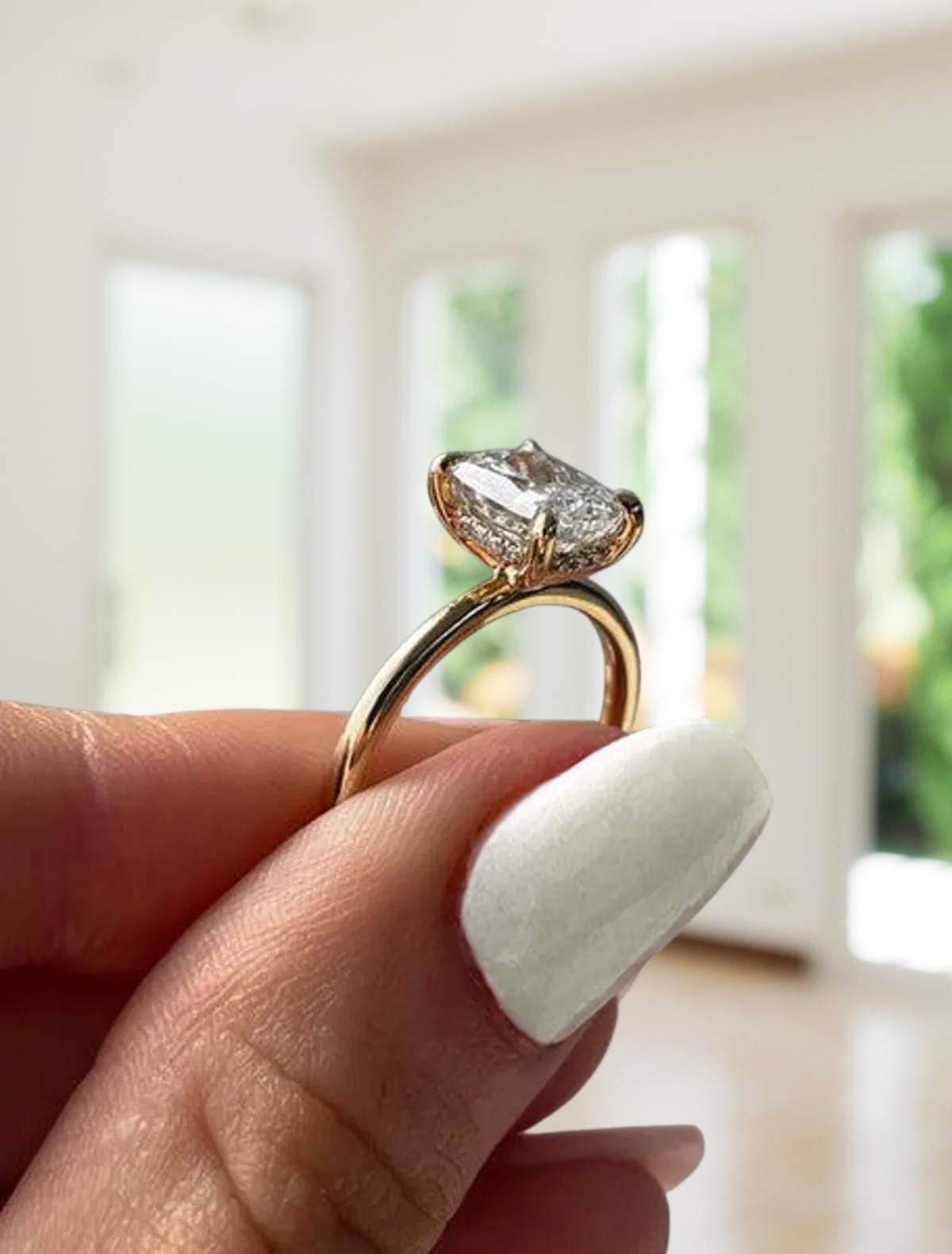 Unique 1.50 CT Cushion Cut Lab Grown Diamond Engagement Ring, 14K Solid Gold Diamond Bridal Ring