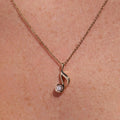Music Note Necklace, Music Note Jewelry, 14K Solid Gold, Musical Pendant