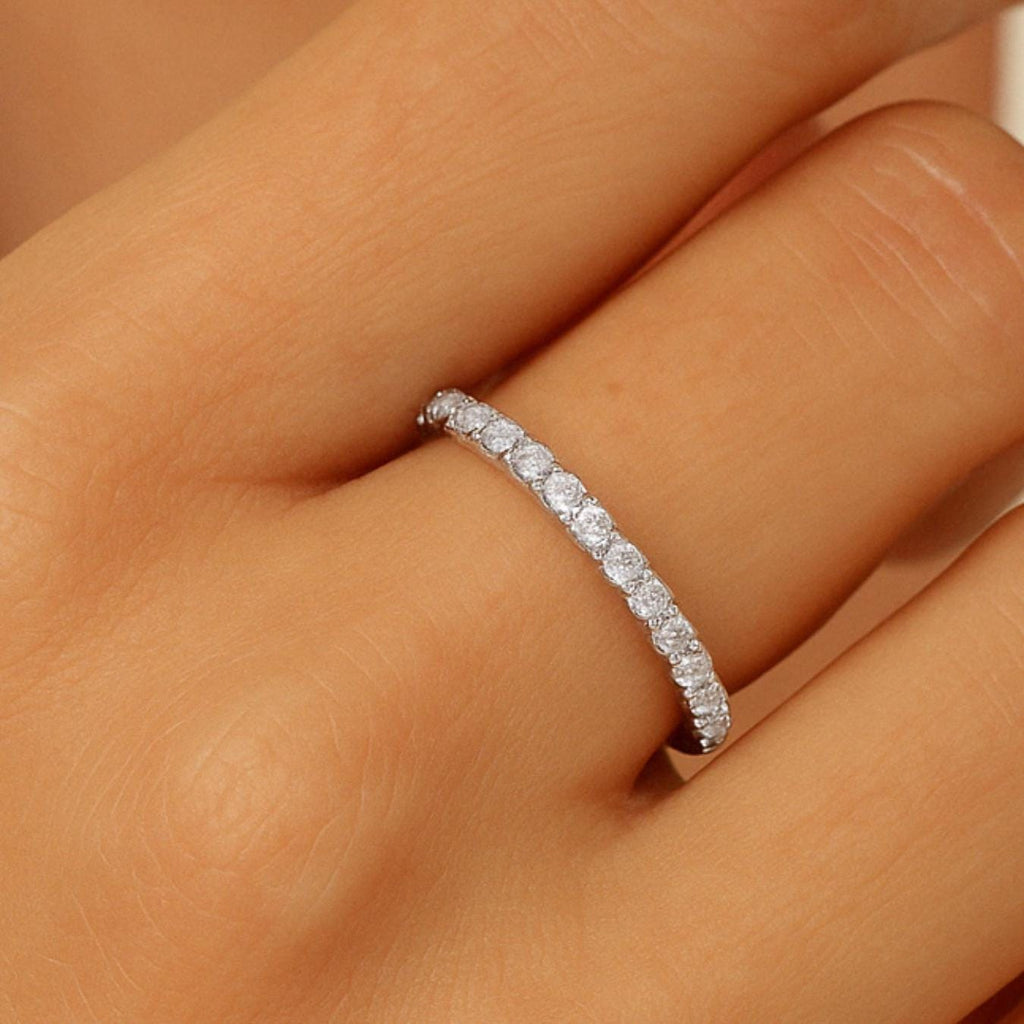 14K Gold Lab Grown Diamond Eternity Wedding Band