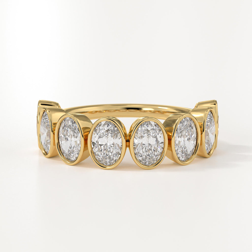 Oval Lab Grown Diamond Wedding Band for Her, Anniversary Ring For Women