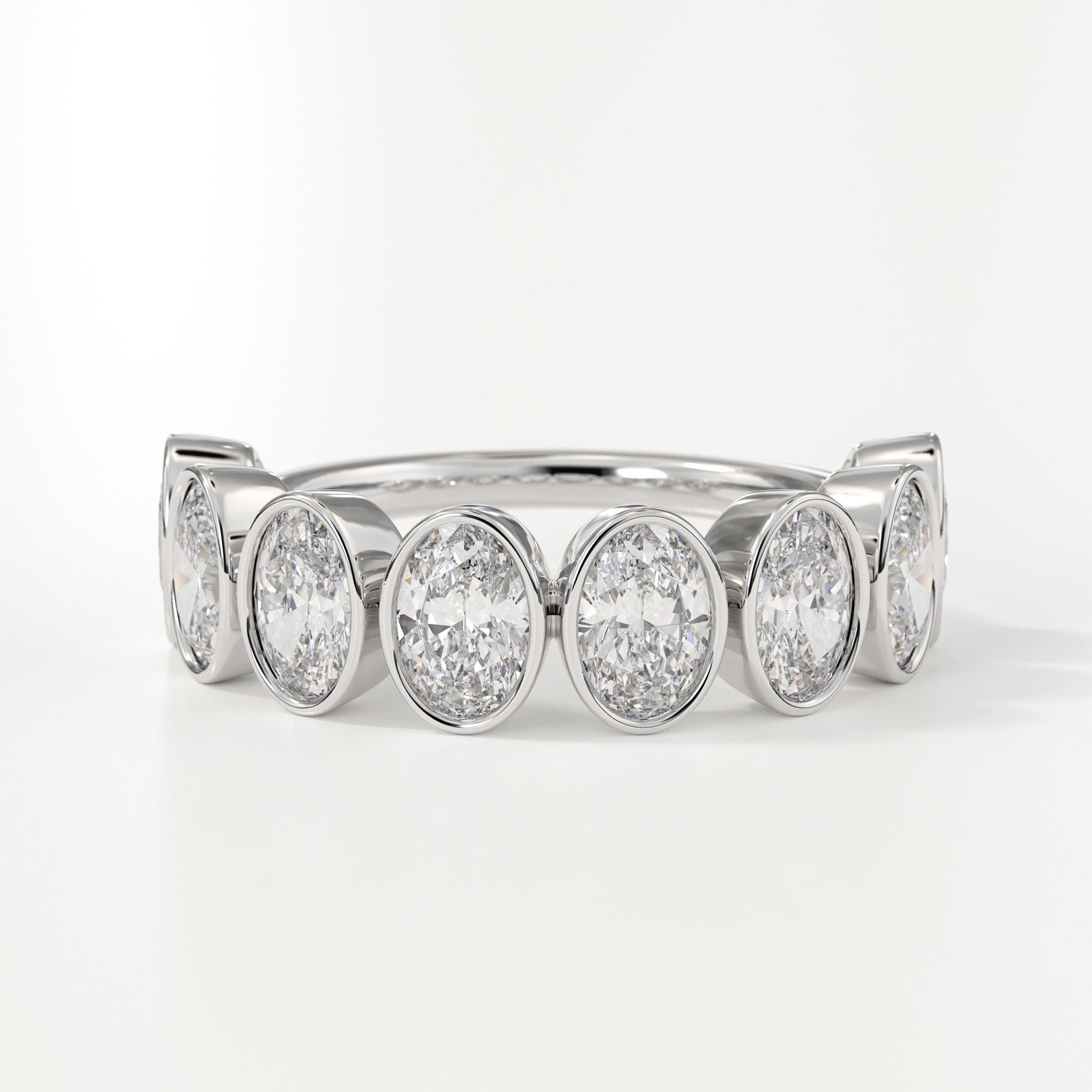 Oval Lab Grown Diamond Wedding Band for Her, Anniversary Ring For Women