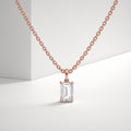 Emerald Shape Lab Grown Diamond 14K Gold Pendant For Women
