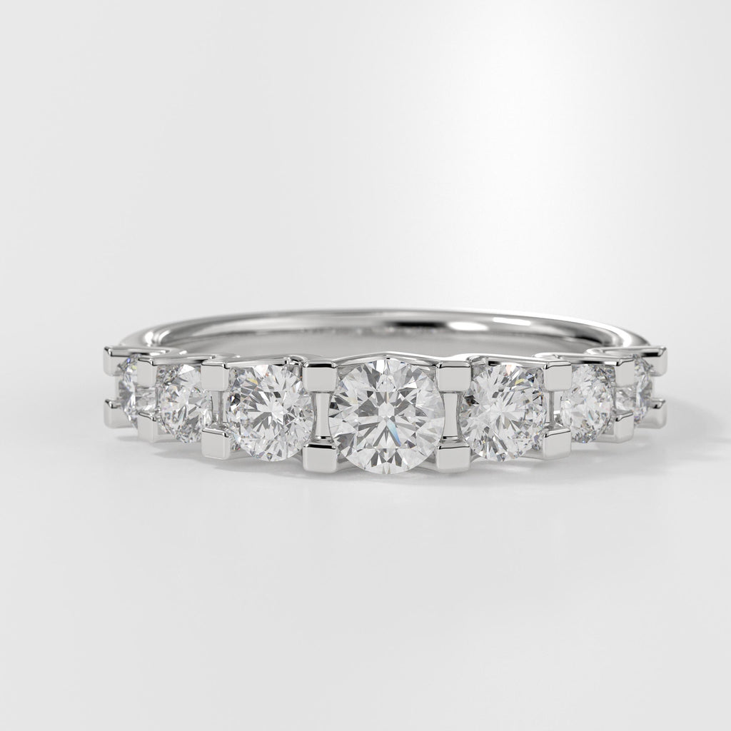 1.22 ctw Diamond Wedding Ring Shared Prong Engagement Ring / Anniversary Band