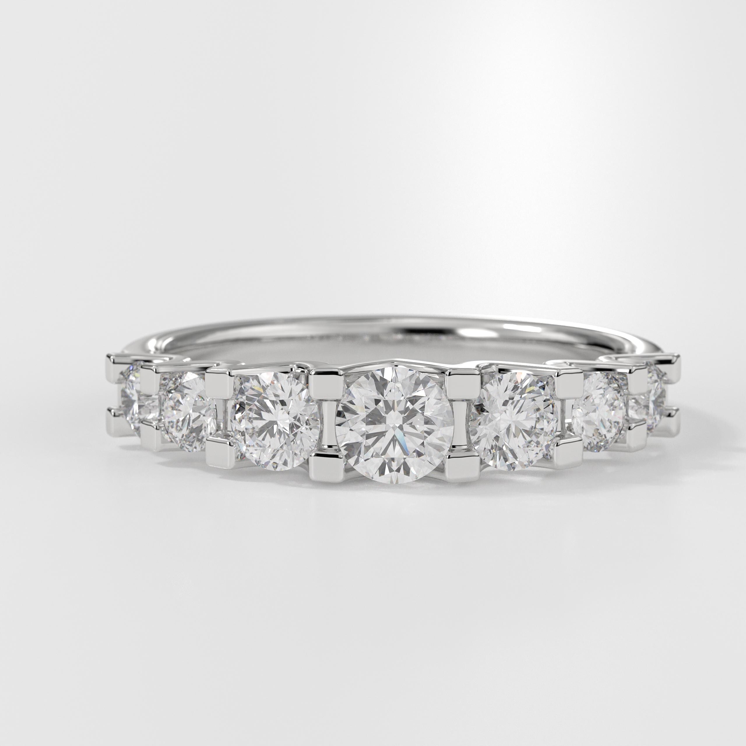 1.22 ctw Diamond Wedding Ring Shared Prong Engagement Ring / Anniversary Band