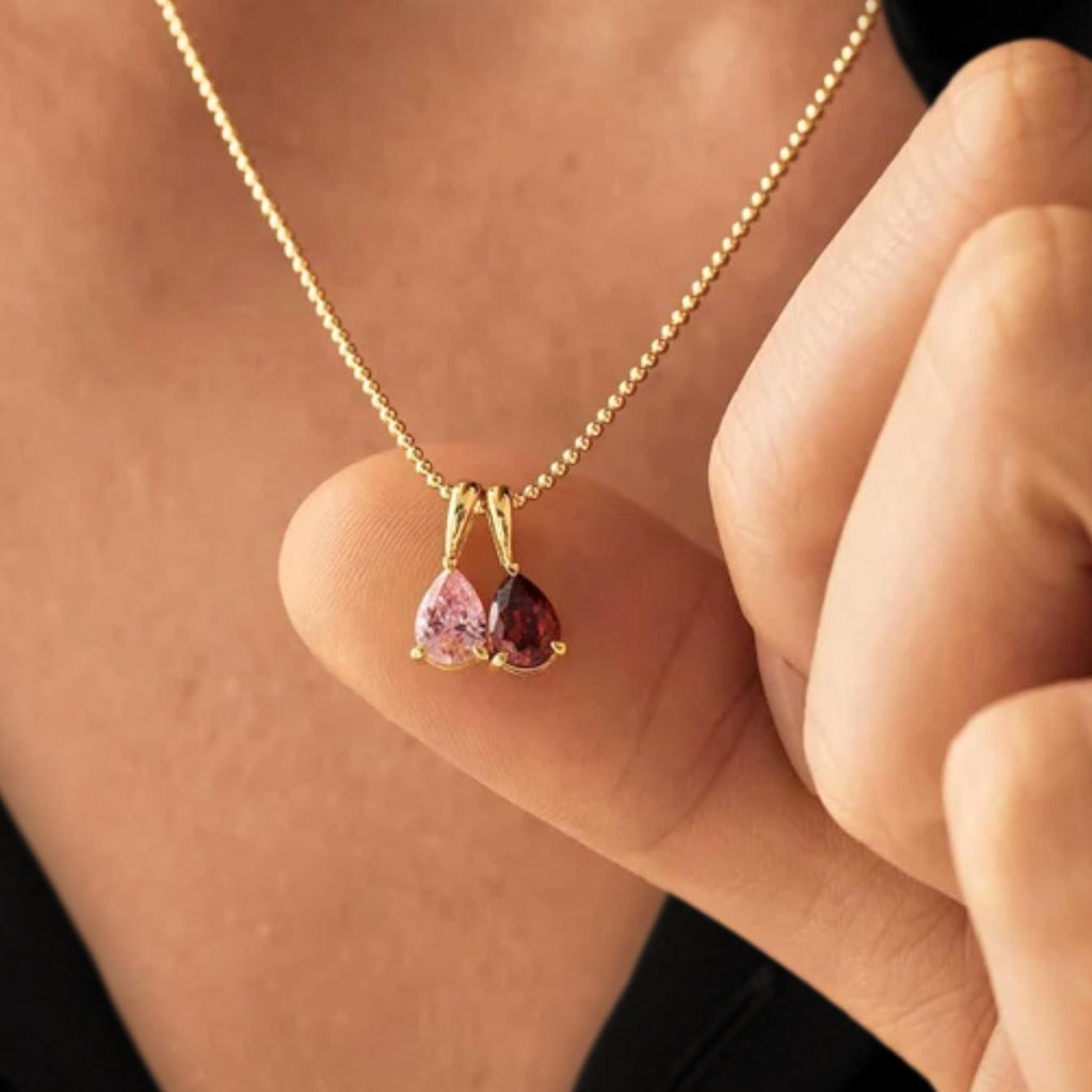 14K Gold Birthstone Necklace | Anniversary Family Gift for Mom |Mothers Day Gift for Her