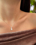 2 Carat Pear Cut F VS1 Lab Grown Diamond IGI Certificate 14K Gold Necklace