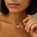 14K Gold Toi et Moi Necklace with Lab Grown Diamonds – Elegant Minimalist Jewelry for Everyday Wear