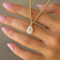 1.50 carat solitaire Pear Cut Lab Grown Diamond Pendant, 14K Gold Pear Shaped diamond necklace