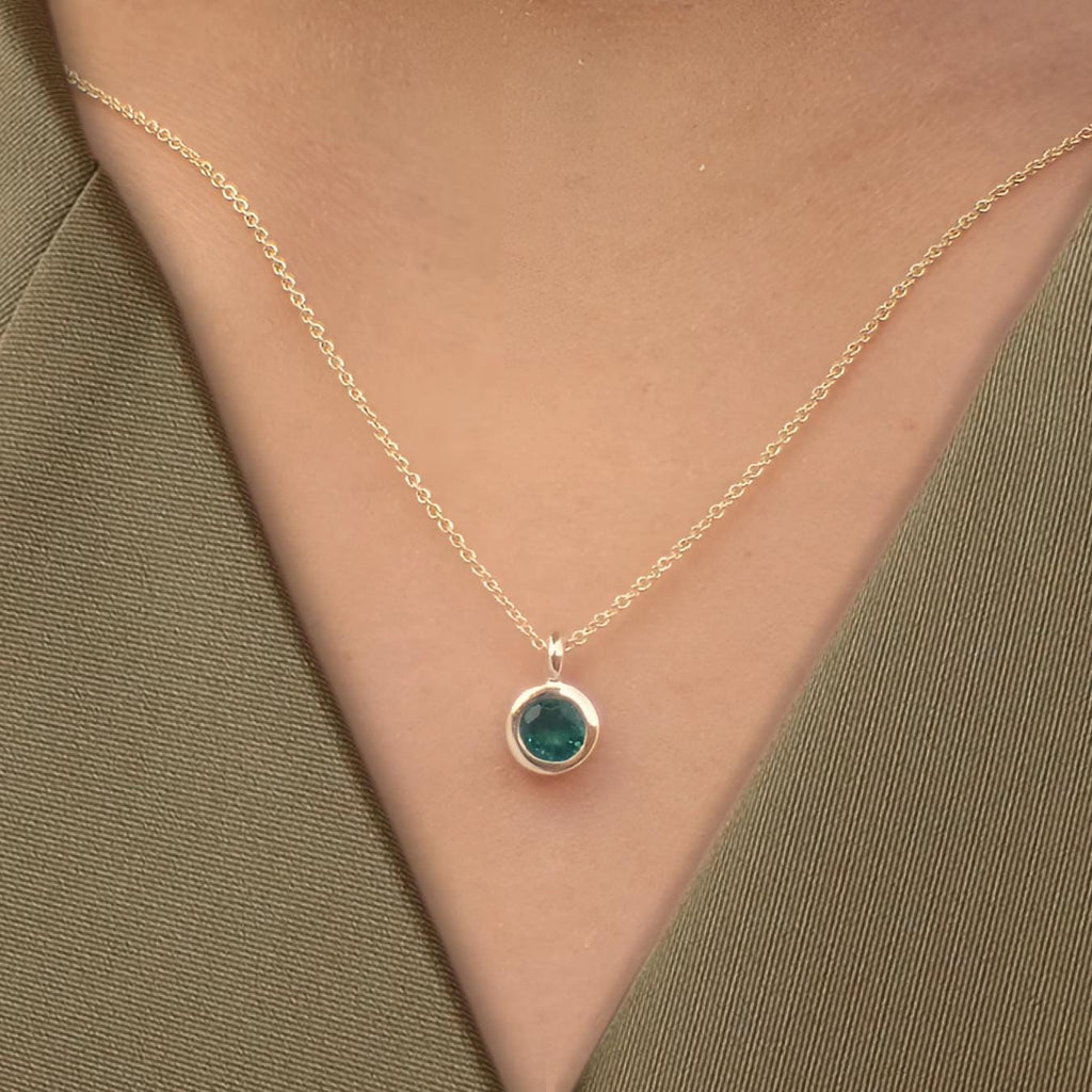 14K Gold Emerald Necklace | Emerald Stone Necklace | May Birthstone | Gemstone Necklace