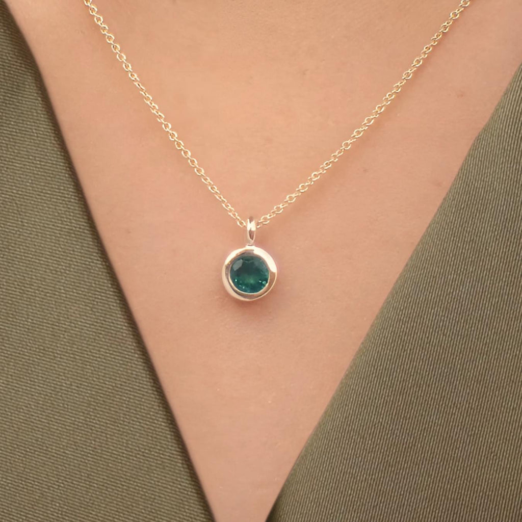 14K Gold Emerald Necklace | Emerald Stone Necklace | May Birthstone | Gemstone Necklace