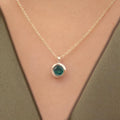 14K Gold Emerald Necklace | Emerald Stone Necklace | May Birthstone | Gemstone Necklace