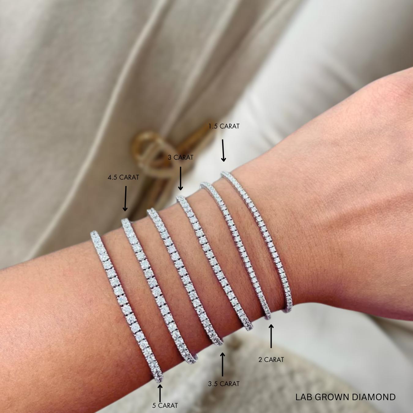 Round Cut Lab Grown Diamond Bracelet, Diamond Tennis Bracelet For Women, Lab Made Diamond Bracelet, Gift for Mother/Wife, Birthday Gifts