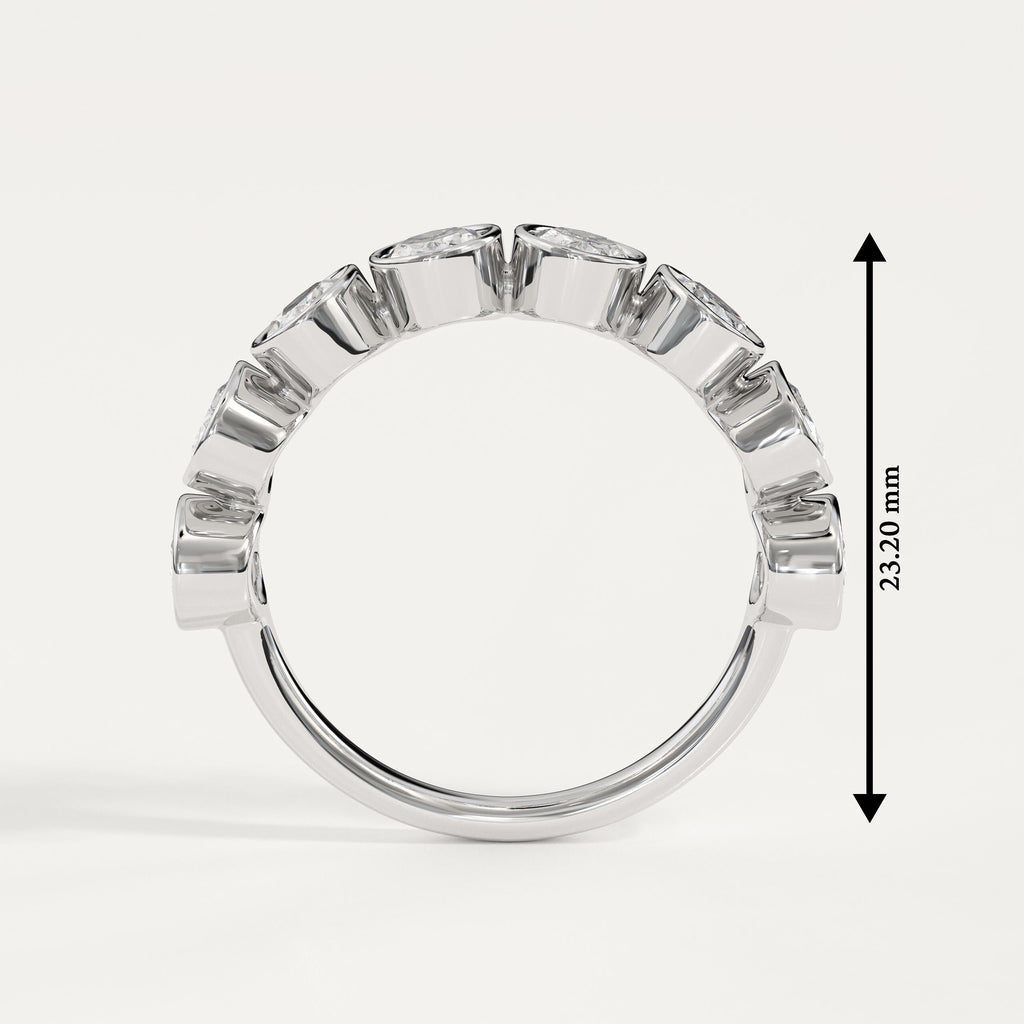 Oval Lab Grown Diamond Wedding Band for Her, Anniversary Ring For Women