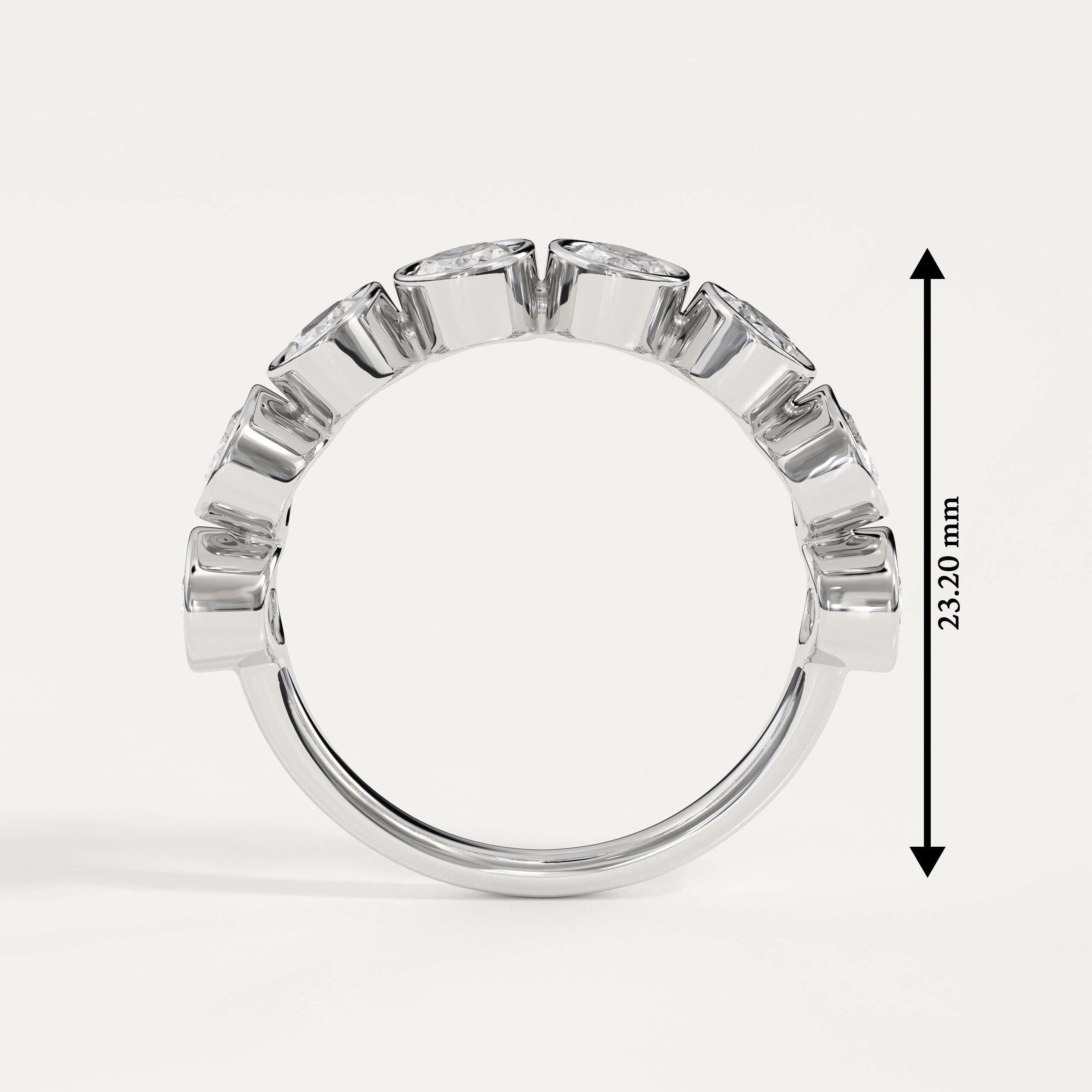 Oval Lab Grown Diamond Wedding Band for Her, Anniversary Ring For Women