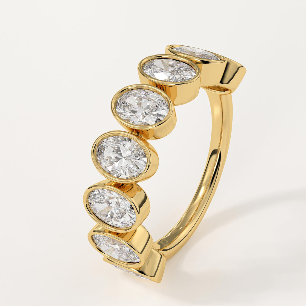 Oval Lab Grown Diamond Wedding Band for Her, Anniversary Ring For Women
