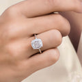 14K Gold Cushion Cut Solitaire Engagement Ring / 4 ct Cushion Lab Diamond Solitaire Wedding Ring