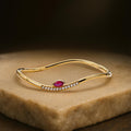 Ruby Bracelet / 14k Gold marquise Setting Ruby Bracelet/Ruby diamond Bracelet / July Birthstone Gift, Gift for Her