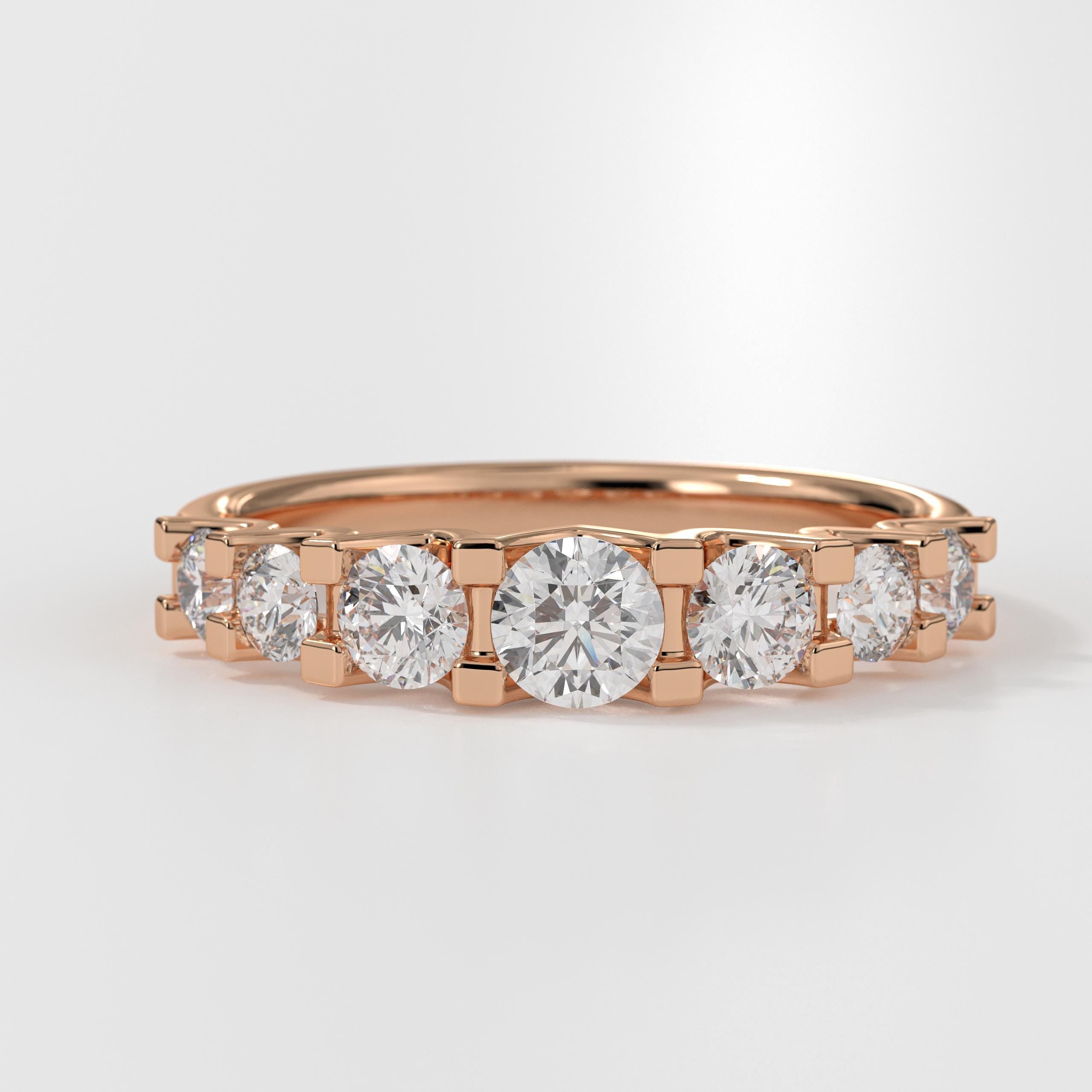 1.22 ctw Diamond Wedding Ring Shared Prong Engagement Ring / Anniversary Band