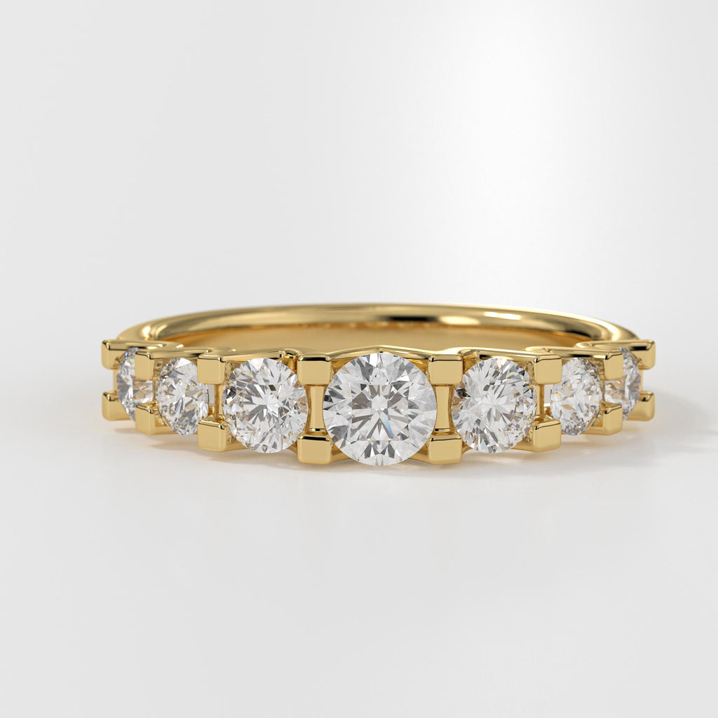 1.22 ctw Diamond Wedding Ring Shared Prong Engagement Ring / Anniversary Band
