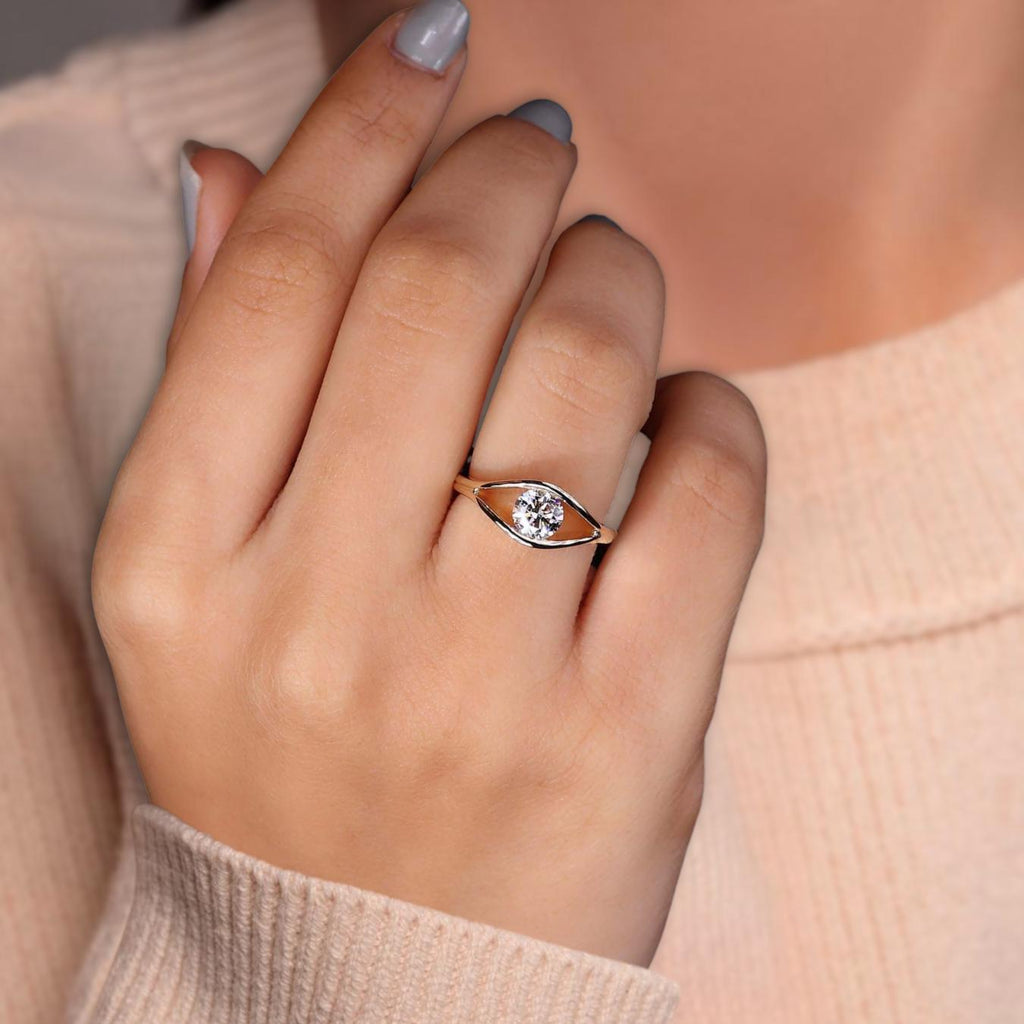 Round Lab Created Diamond Engagement Ring | 1.0 CT Round Lab Grown Diamond Ring