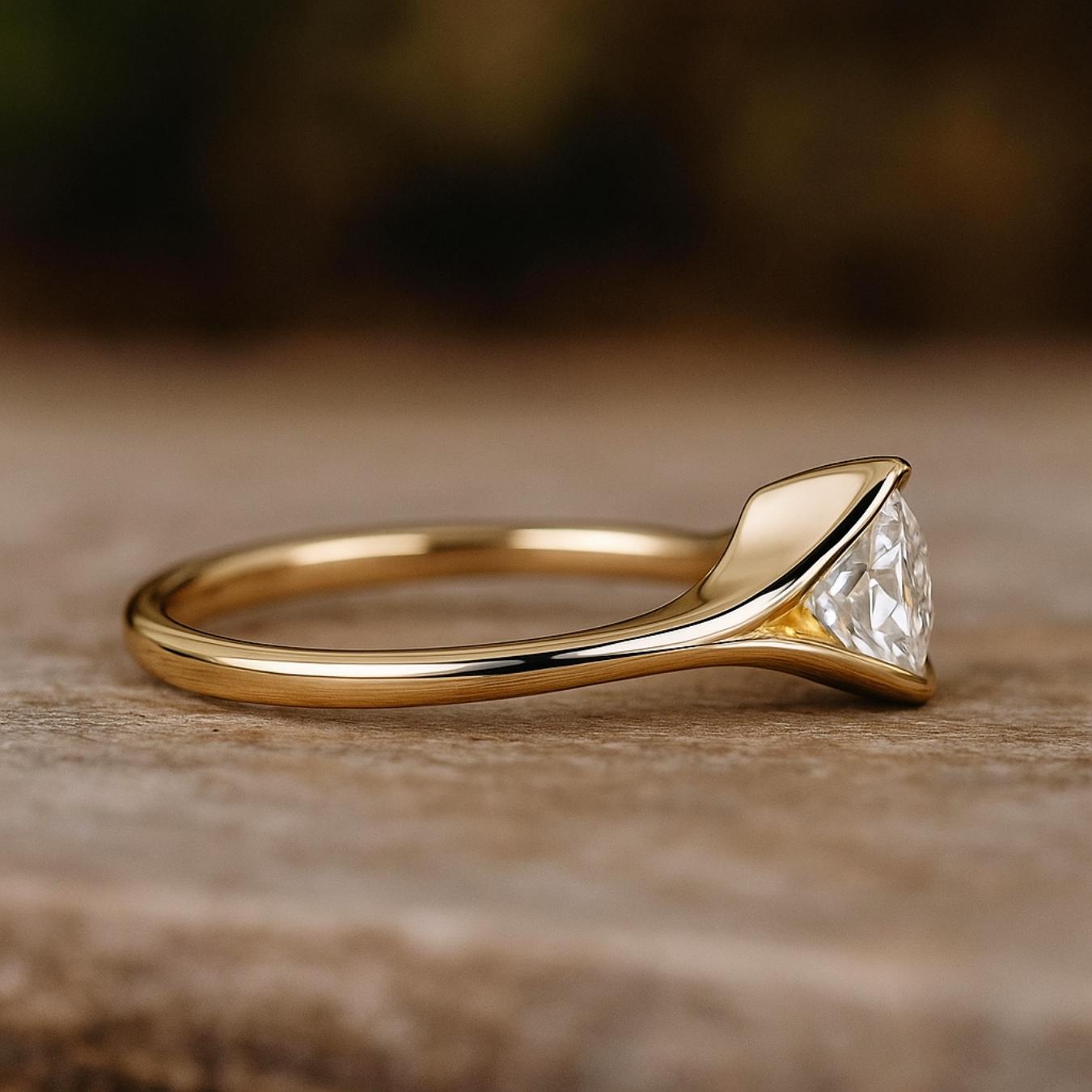 Round Lab Created Diamond Engagement Ring | 1.0 CT Round Lab Grown Diamond Ring