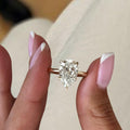14K Gold Pear Cut Lab Grown Diamond Solitaire Engagement Ring