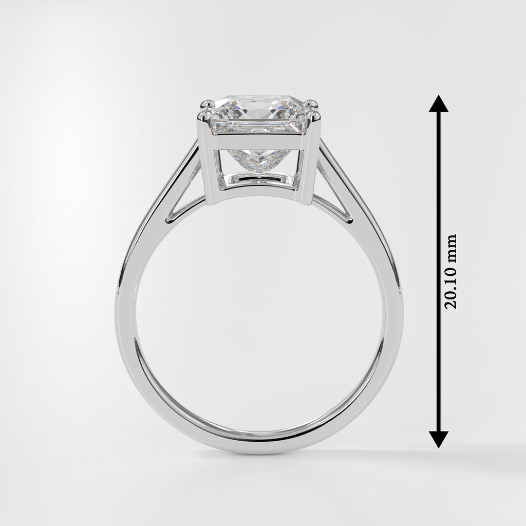 Princess Cut Engagement Ring in 14K Solid Gold Lab Grown Diamond Solitaire Ring for Anniversary Gift